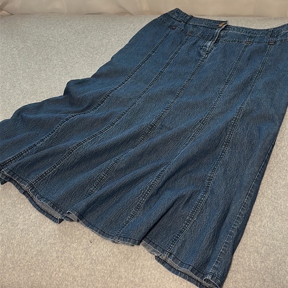 Y2K Midi Denim Skirt Size 12 Long Modest Country - Picture 10 of 11